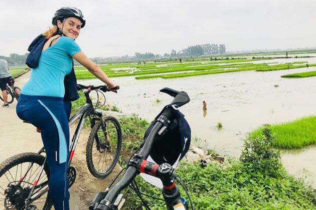 Ninh Binh Cycling, Limestone Mountain, Paddy Field, Village, Bike Tour Ninh Binh Cycling, Limestone Mountain, Paddy Field, Village, Bike Tour