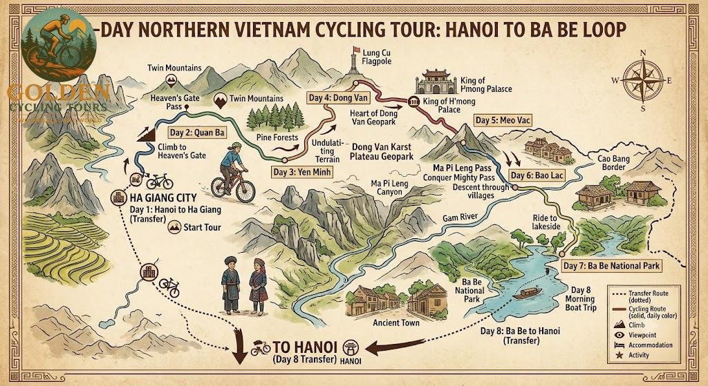 Cycling North Vietnam: Ha Giang Loop to Ba Be Lake 8-Day Adventure