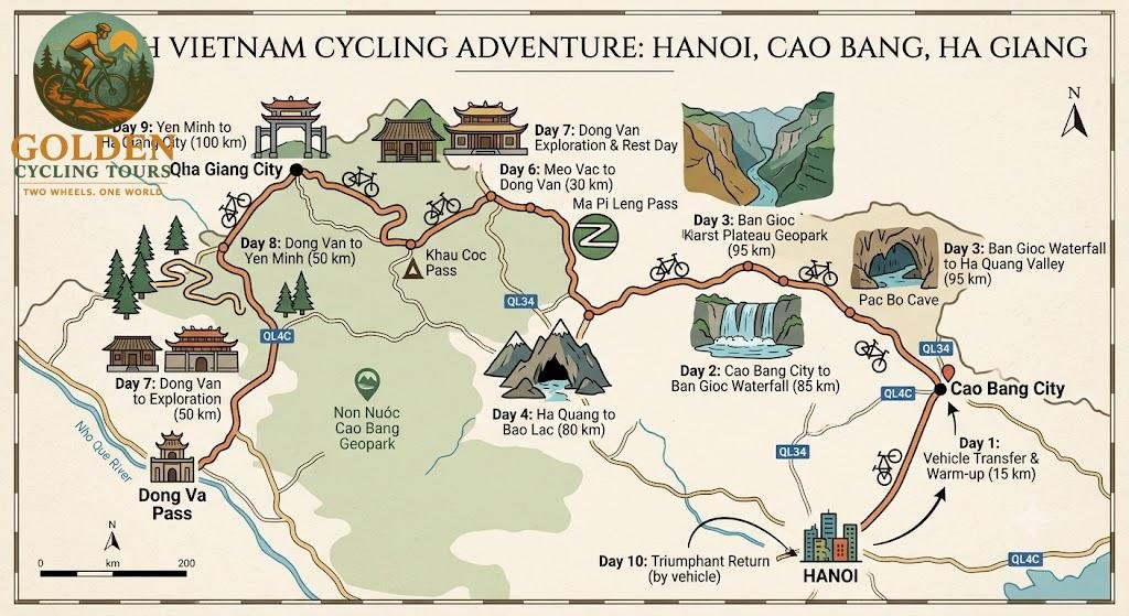 10-Day Cao Bang, Ban Gioc & Ha Giang Cycling Tour