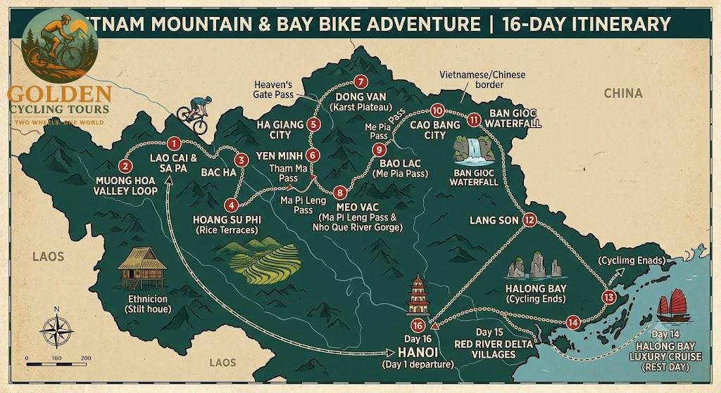 16-Day Vietnam Grand Northeast & Frontier Cycling Expedition